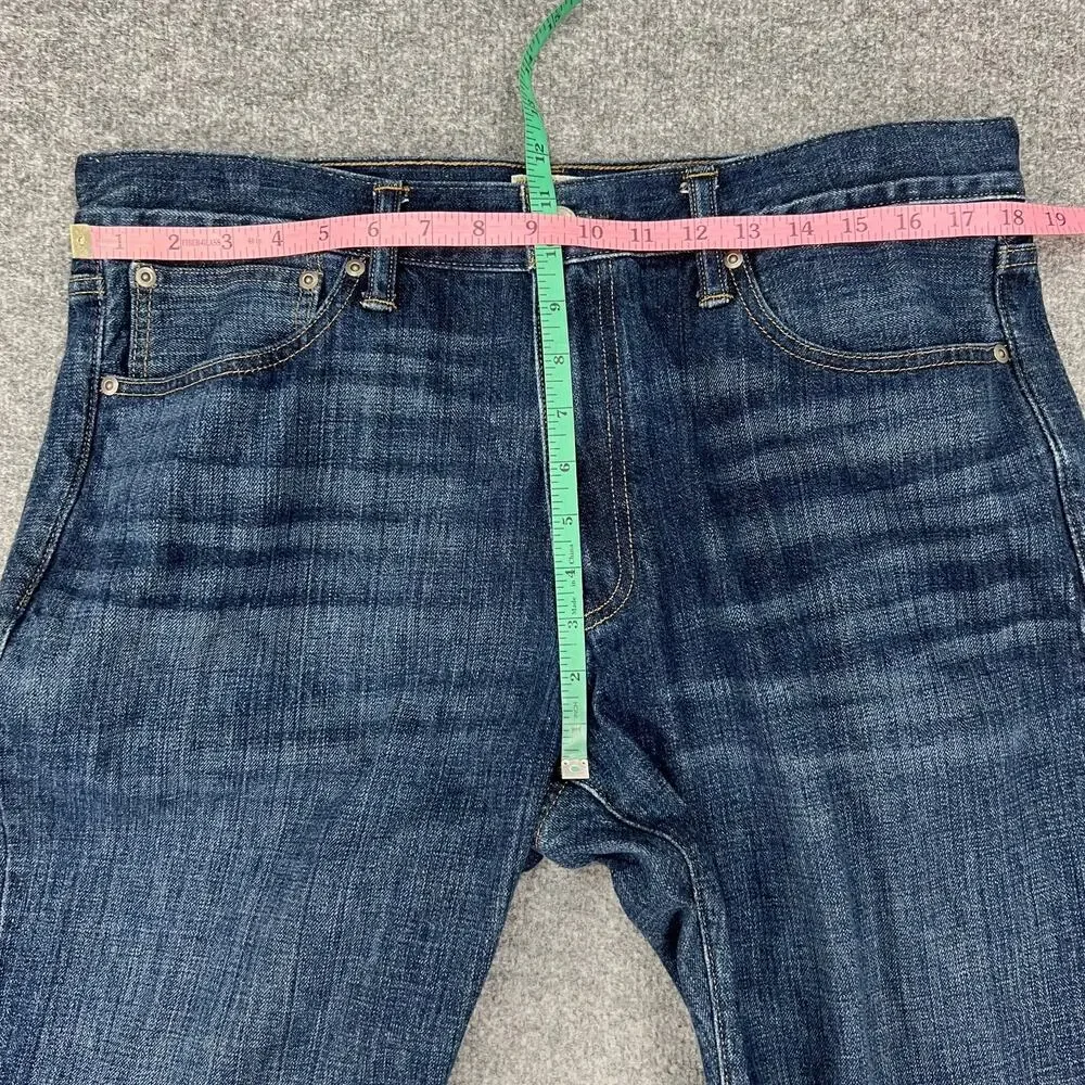 J Crew Jeans Mens 35 Blue Denim Tailored Fit Athletic Hip Tapered Leg Cotton